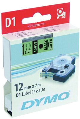 DYMO címke LM D1 alap 12mm fekete betű / zöld alap