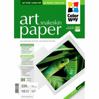 ColorWay Photo paper Inkjet paper ART matte snakeskin 220g/m A4 10 sheet