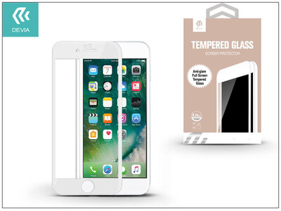 Devia Full Screen Tempered Glass Apple iPhone 7 Plus üveg képernyő- + Crystal hátlapvédő fólia (1+1 db) - Fehér