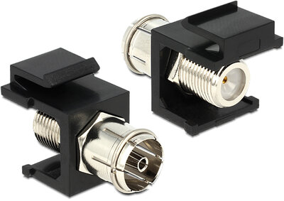 Delock 86352 IEC anya > F anya Keystone modul - Fekete