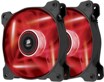 Corsair Air Series AF120 LED Red Quiet Edition High Airflow 120mm Fan — Twin Pack