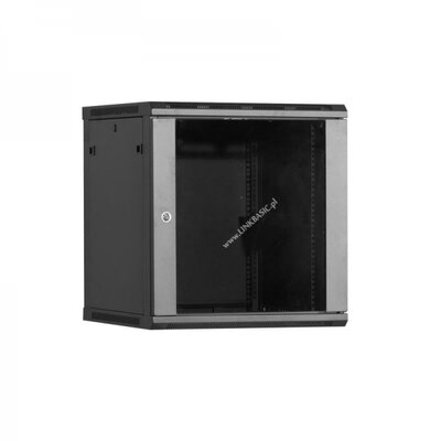 Linkbasic rack wall-mounting cabinet 19" 15U 600x600mm, üveg ajtó, fekete