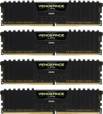 Corsair Vengeance® LPX 32GB (4x8GB) DDR4 DRAM 3200MHz C16 Memory Kit - Black