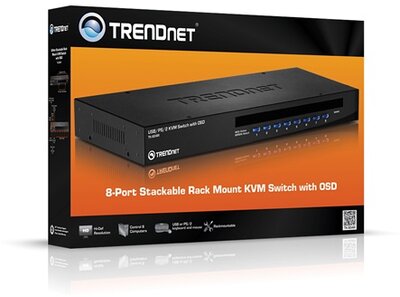 TRENDnet TK-804R 8 portos KVM switch Stackable Rack Mount