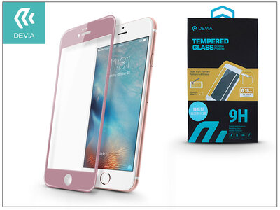Devia Apple iPhone 6/6S üveg képernyő és Crystal hátlapvédő fólia 1 + 1 db/csomag Rózsa arany