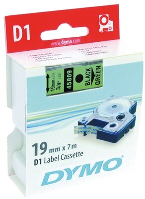 DYMO címke LM D1 alap 19mm fekete betű / zöld alap