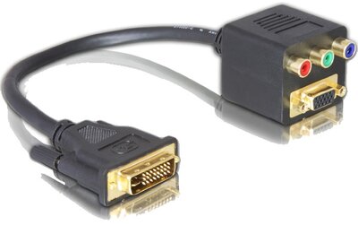 Delock 65061 DVI 29 apa - VGA + 3xCinch anya adapter