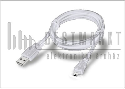 USB - micro USB adat- és töltőkábel 100 cm-es vezetékkel - fehér