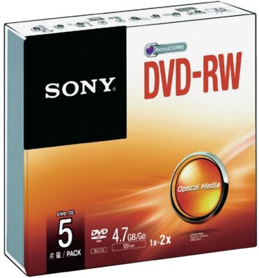 Sony DVD-RW SLIMCASE 5PACK 4.7GB (5DMW47SS)