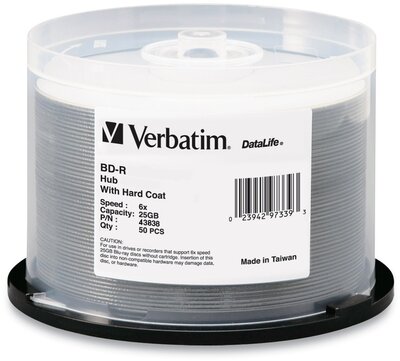 Verbatim BD-R SL DataLife Blu-Ray lemez Hengerdoboz 50 db