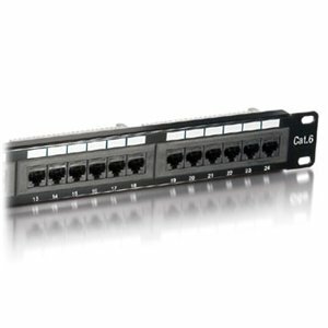 Equip 135424 Cat6 patch panel 24 port, 1U, fekete