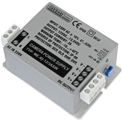 Makrai kamera tápegység, 12V 3A