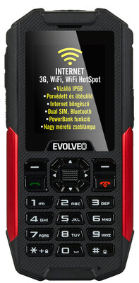 Evolveo StrongPhone X3 Strapabíró Mobiltelefon - Fekete Piros