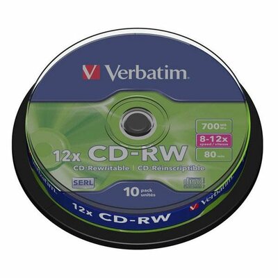 CD-RW 700MB, VERBATIM, 8-10x, hengeren, H/10