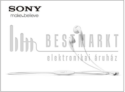 Sony Xperia gyári sztereó felvevős J.B. szett - 3,5 mm jack - MH410C white (csomagolás nélküli)