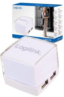 LogiLink Kocka USB2.0 4-Portos HUB, fehér