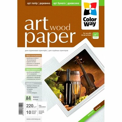 ColorWay Photo paper Inkjet paper ART matte wood 220g/m A4 10 sheet