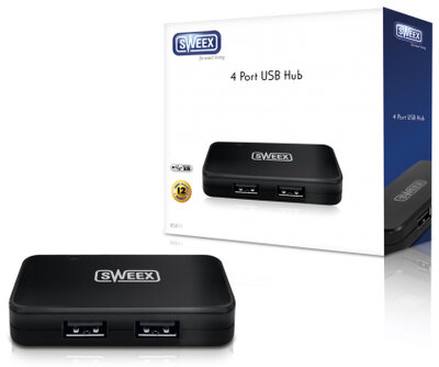 Sweex 4 port USB2.0 - fekete - US011