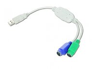Gembird USB / 2 portos PS/2 konverter USB A csatlakozó/2 x MDIN 6F 50cm kábel
