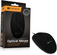 CANYON Mouse CNE-CMS1 (Wired, Optical 800 dpi, 3 btn, USB), Fekete