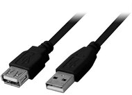OEM USB M - USB F Hosszabbítókábel 0.3m Fekete