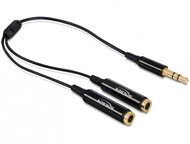 Delock kábel, audio sztereo jack apa, 3.5 mm > 2 x sztereo jack anya, 25 cm