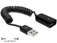 Delock Cable USB 2.0-A Extension male / female coiled cable
