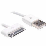 Akyga AK-USB-08 Apple 30pin Dock USB kábel 1m Fehér