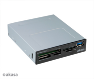 Akasa AK-ICR-27 3,5" USB3.0 1portos + 5x kártyaolvasó, fekete