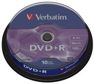 Verbatim 43498 AZO DVD+R lemez Hengerdobozban 10db
