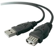 USB Extension Cable BELKIN (USB Type A 4-pin (Male) - USB Type A 4-pin (Female), 1.8m) Black