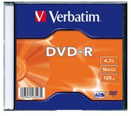 Verbatim DVD-R 4,7 GB, 16x, vékony tokban (AZO)