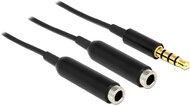 Delock audio kábel 3,5 mm 4pin JACK -> 2 x 3,5 mm 4 pin JACK aljzat - fekete