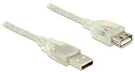 Delock USB 2.0 M - USB 2.0 F Hosszabbítókábel 5m - Áttetsző