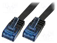 LogiLink CAT6 U/UTP Flat Patch Cable SlimLine AWG32 black 10m