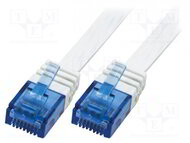 LogiLink CAT6 U/UTP Flat Patch Cable SlimLine AWG32 white 10m