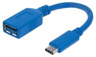 Manhattan 353540 USB 3.1 Type-C M - USB 3.0 F Adatkábel 0.15m - Kék