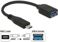 Delock 65684 USB 3.1 Type-C M - USB F Adapterkábel 0.1m Fekete