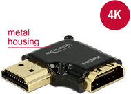 Delock 65660 Gyors-sebességű HDMI Ethernettel - HDMI-A anya - HDMI-A apa 4K 90° balra Adapter - Fekete