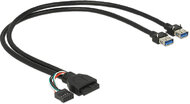 Delock 83829 USB 3.0 tűfejes anya + USB 2.0 tűfejes anya - 2 x USB 3.0 A anya Kábel 45 cm - Fekete