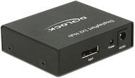 Delock 87691 DC5V + Displayport anya - 2 x Displayport apa 4K Elosztó - Fekete