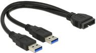 Delock 83910 USB 3.0 tűs apa - 2 x USB 3.0 Type-A apa kábel 25 cm