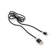 Omega PUCDPFB1B Lightning - USB Kábel 1m - Fekete szövetborítással