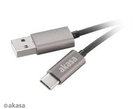 Akasa AK-CBUB32-10GR USB 3.1 C - USB 2.0 A kábel 1m - Fekete/szürke