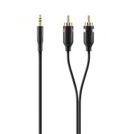 Belkin Portable JACK - RCA kábel 2m (3.5mm jack apa - 2xRCA apa) - Fekete