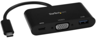 Startech CDP2VGAUACP USB-C - VGA + USB-A + USB-C Adapter - Fekete