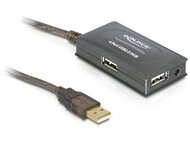 Delock 82748 USB 2.0 Hosszabbító HUB (4 port) 10m Fekete