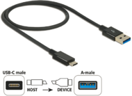 Delock 83983 USB 3.1 Type-C - USB Type-A (apa -apa) kábel 1m - Fekete