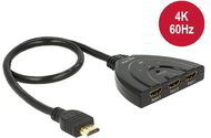 Delock 18600 HDMI apa - 3x HDMI anya Switch - Fekete