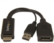 Startech HD2DP HDMI apa - USB apa + DisplayPort anya adapter - Fekete